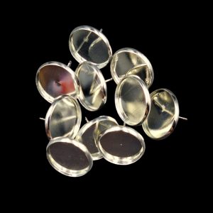 Earring Blanks for studs Silver 8mm (5 pair) with backing 0008